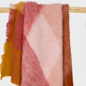 Ezcaray Mohair Cuadros Blanket Rosa Rust