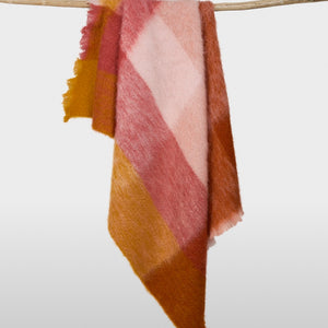 Ezcaray Mohair Cuadros Blanket Rosa Rust