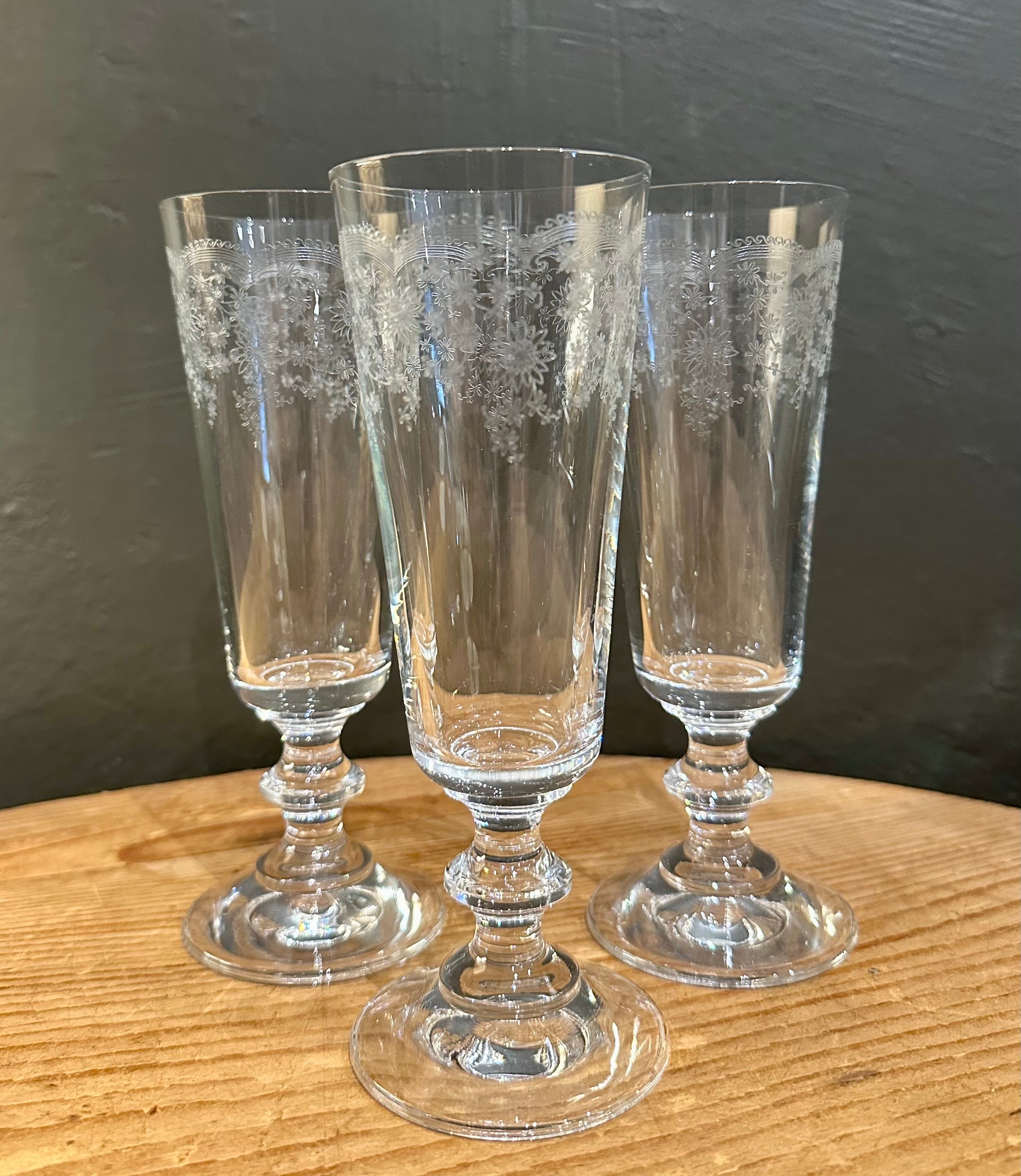 France 'Floral' Champagne Glasses