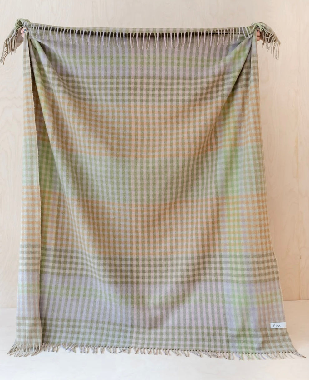 Lilac Grid Micro Gingham Blanket
