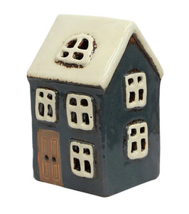 Ceramic Tealight 'House' Navy