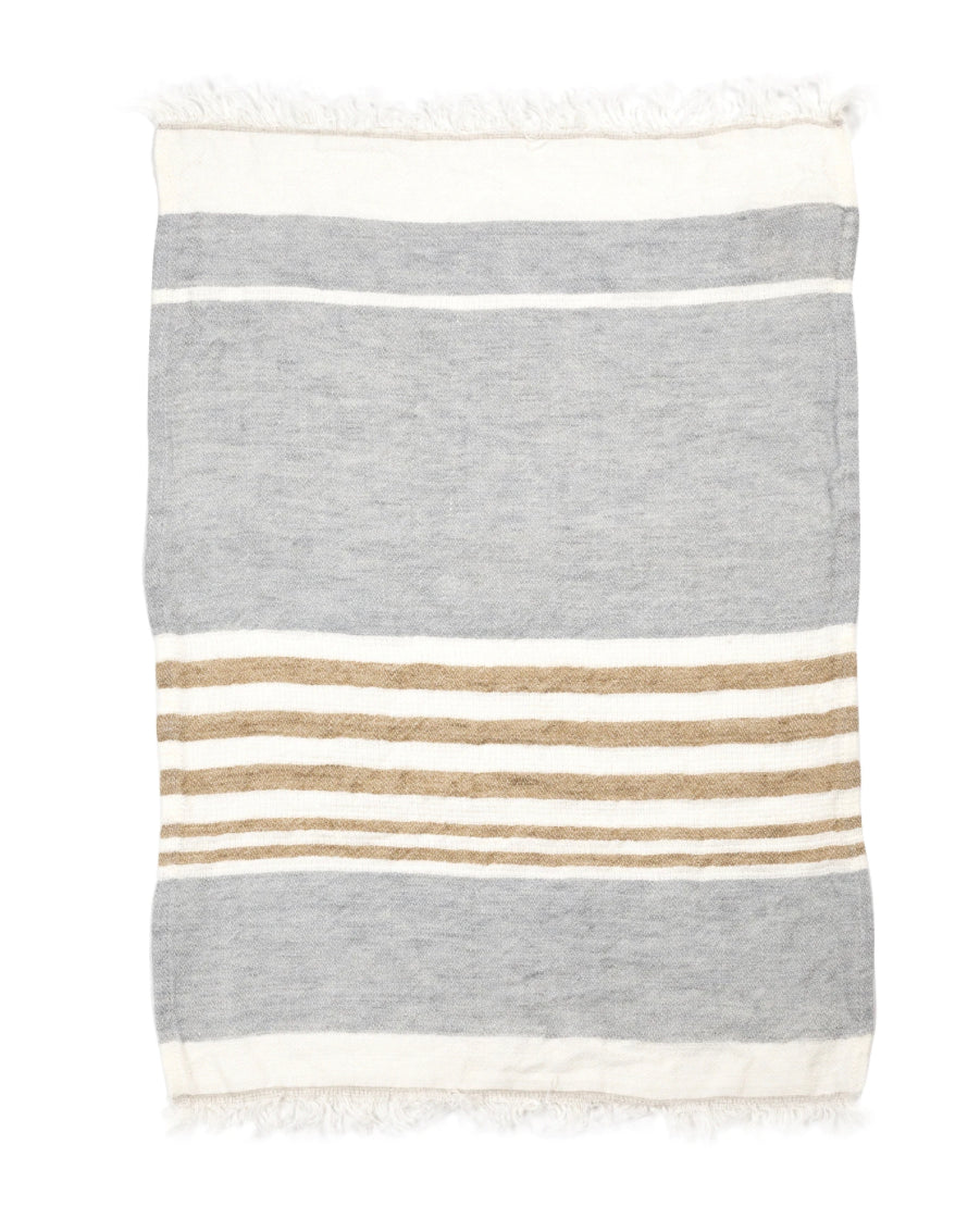 Libeco Guest Towel - Ash Stripe