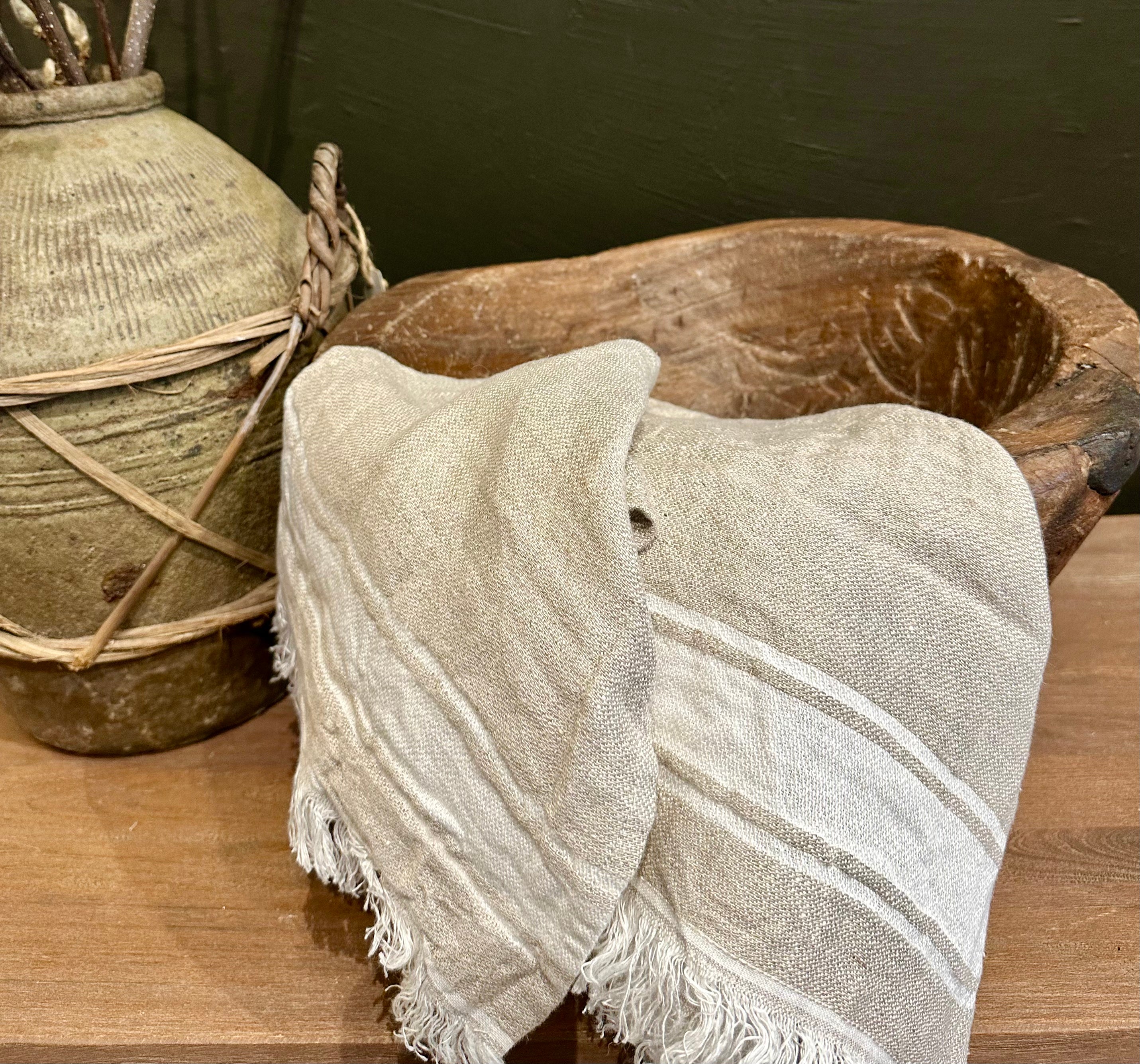 Libeco Guest Towel - Flax Stripe