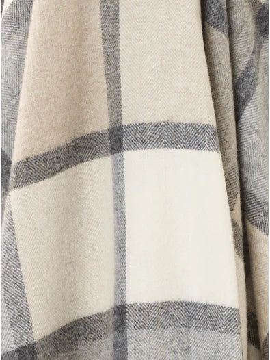 Bronte Windowpane Throw White Grey