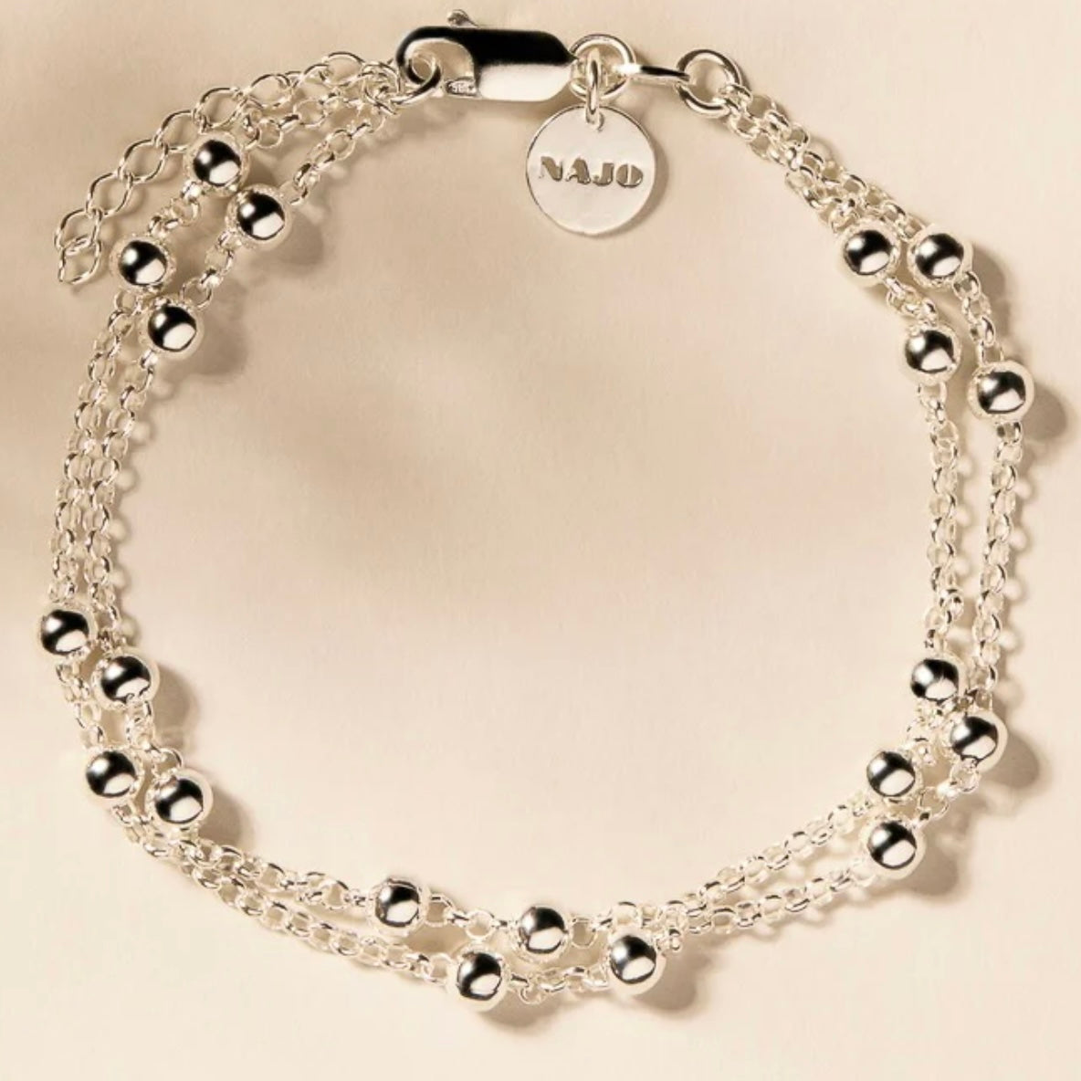 Najo B6857 Silver double strand bracelet