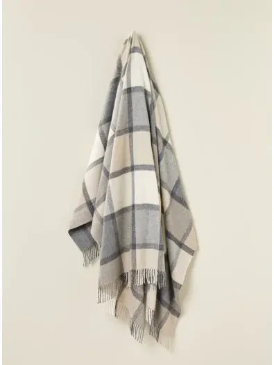 Bronte Windowpane Throw White Grey