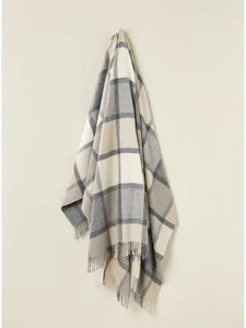 Bronte Windowpane Throw White Grey