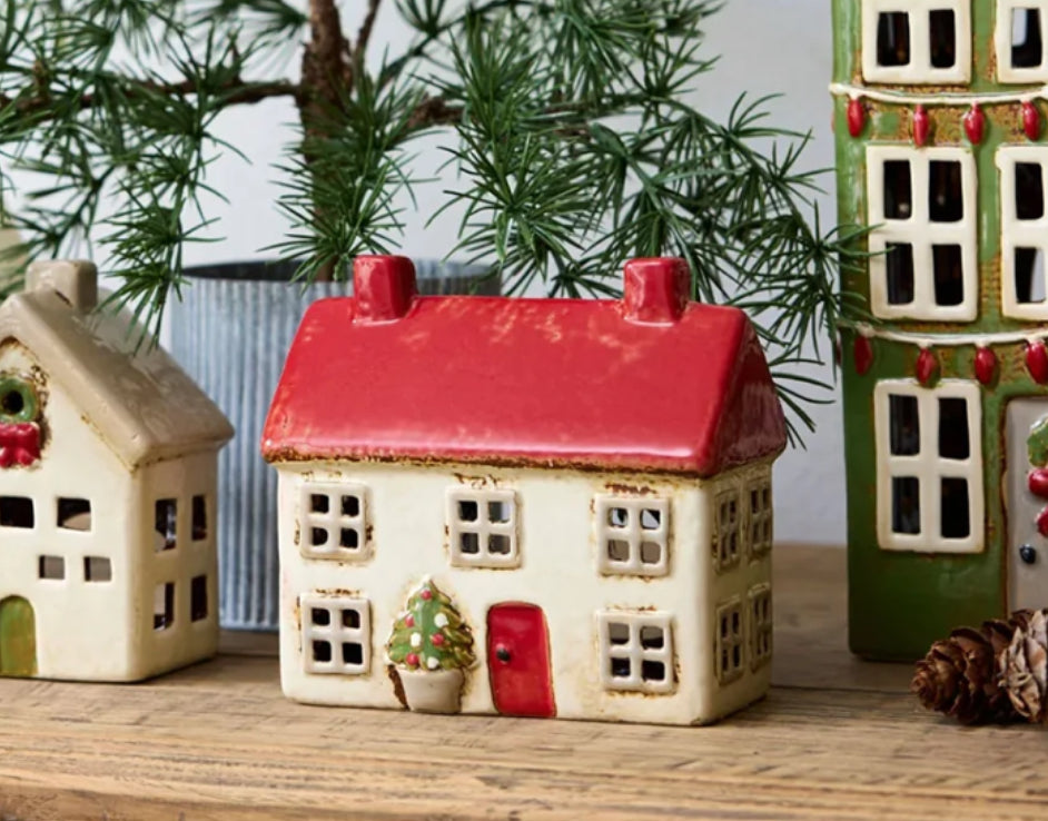 Ceramic Tealight 'Cottage'  Stone