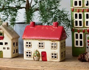 Ceramic Tealight 'Cottage'  Stone