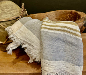 Libeco Guest Towel - Ash Stripe