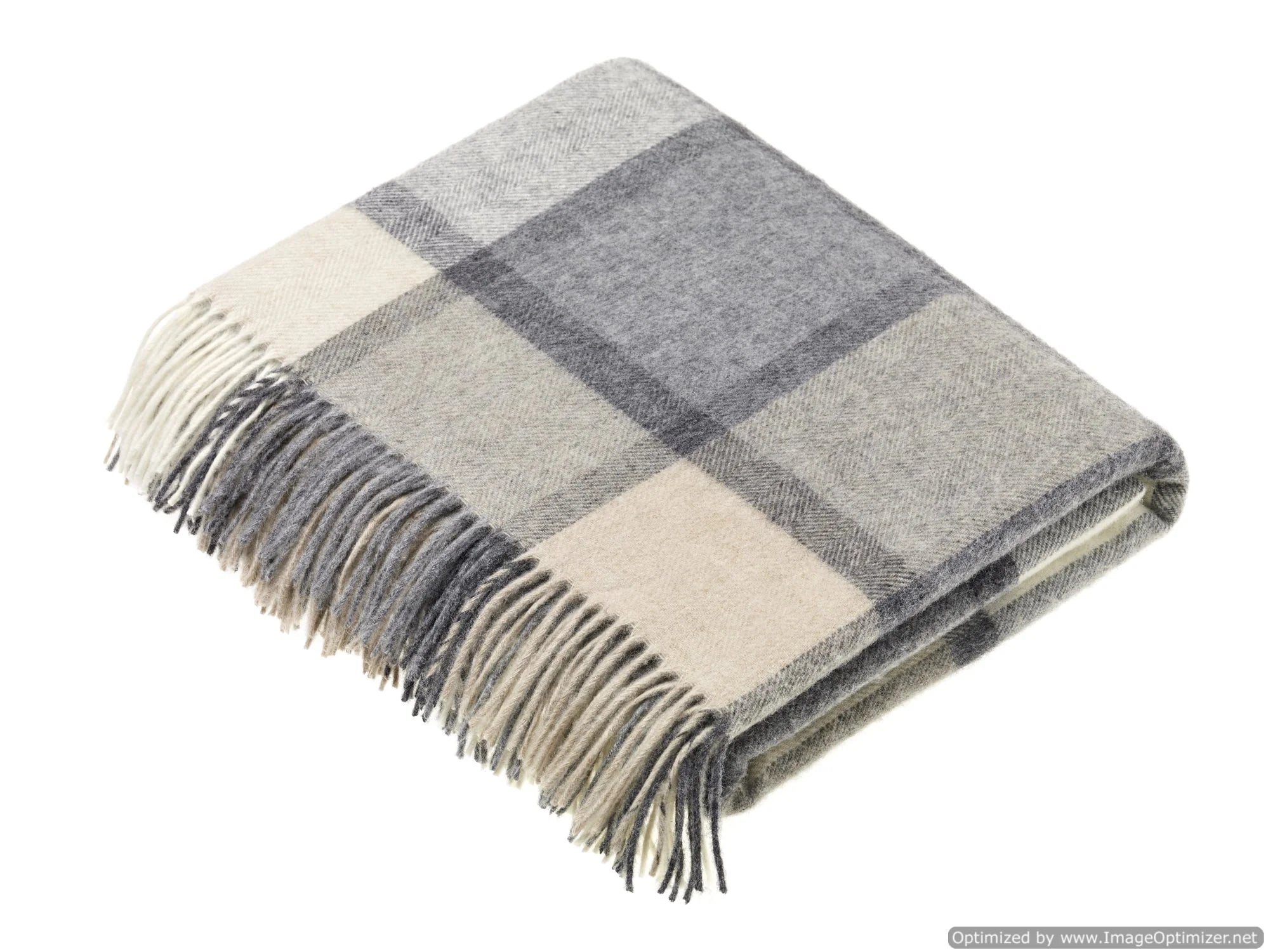 Bronte Windowpane Throw White Grey