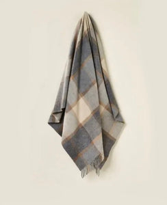 Bronte Windowpane Throw Beige Grey