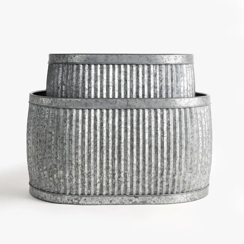 Laurent Oval Tin Planter
