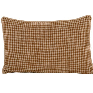 Gingham Ana Linen Cushion- Cinnamon