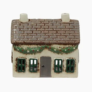 Ceramic Tealight Cottage with Swag