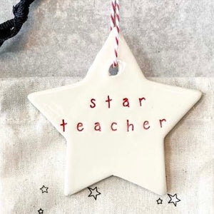 Ceramic Hanging Tag- Star Teacher