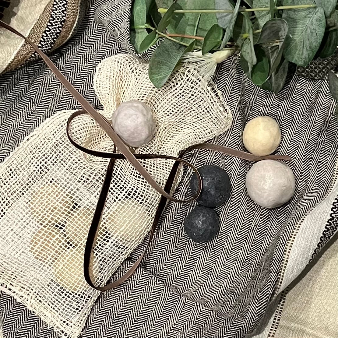 Handmade Soap Balls in Agave Bag