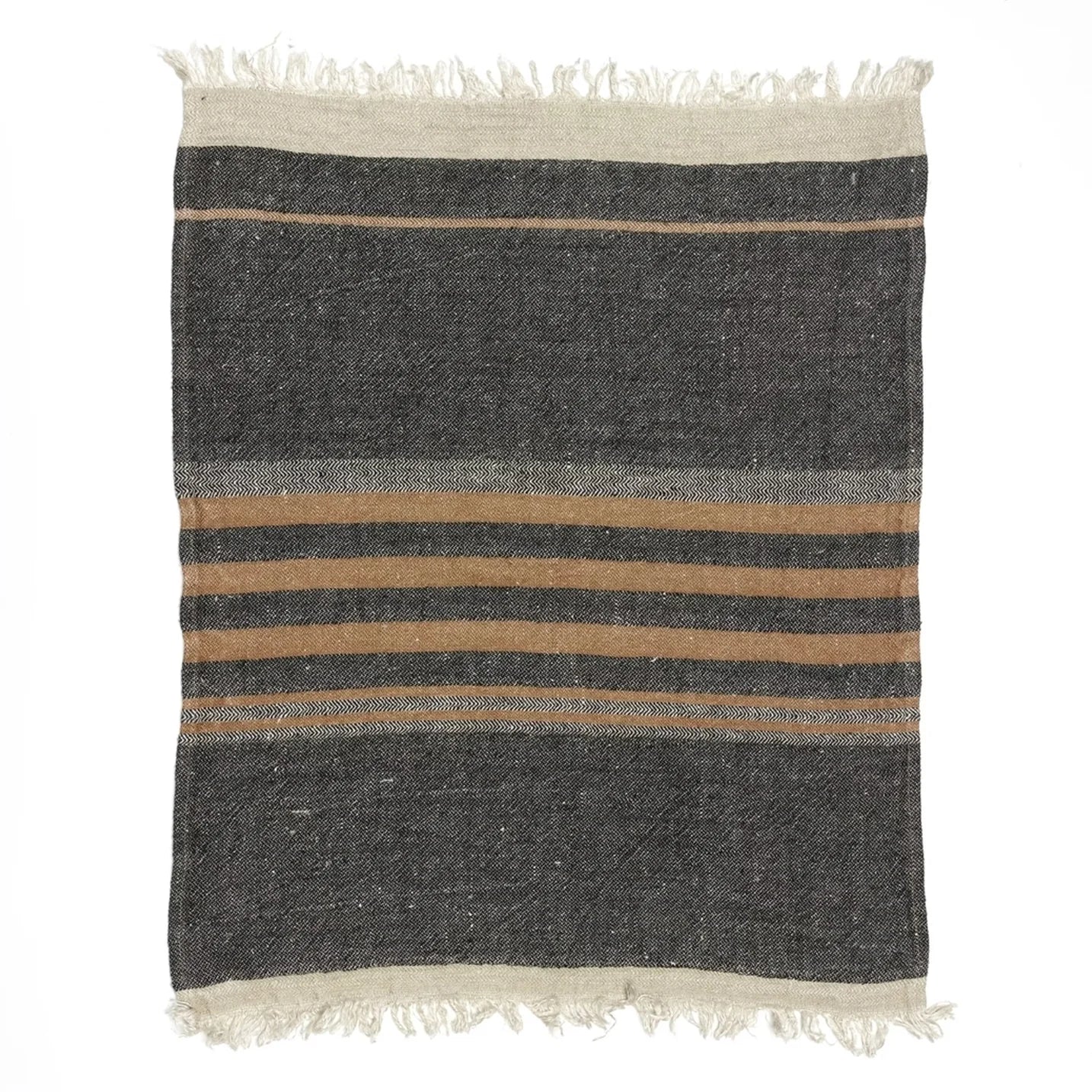 Libeco Belgian Fouta Black Stripe