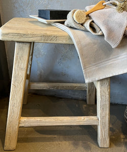 Recycled Elm Rectangle Stool