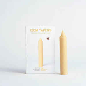 Queen B Beeswax  Taper Candle 12cm Box4