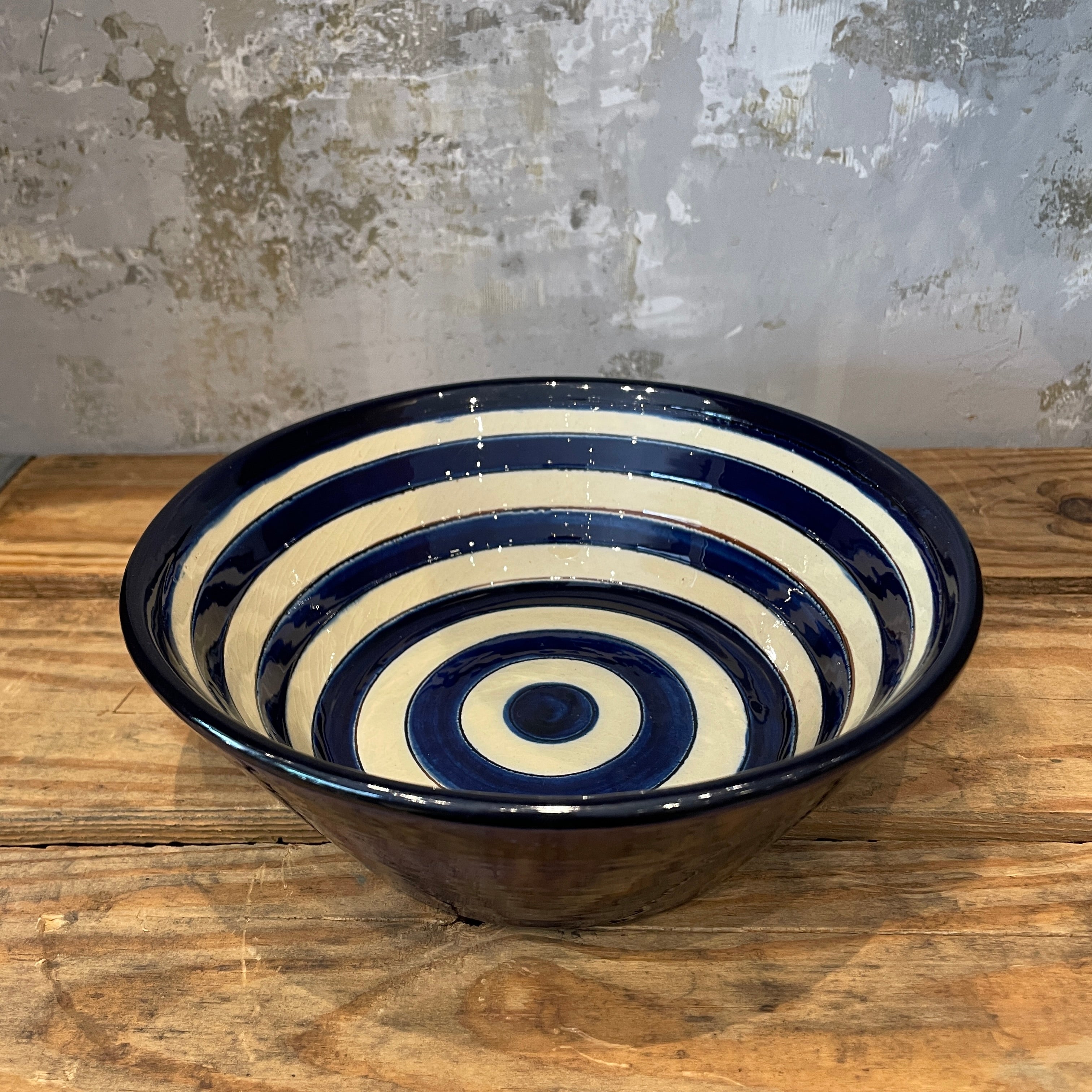 Spanish Blue Circles Conical Bowl
