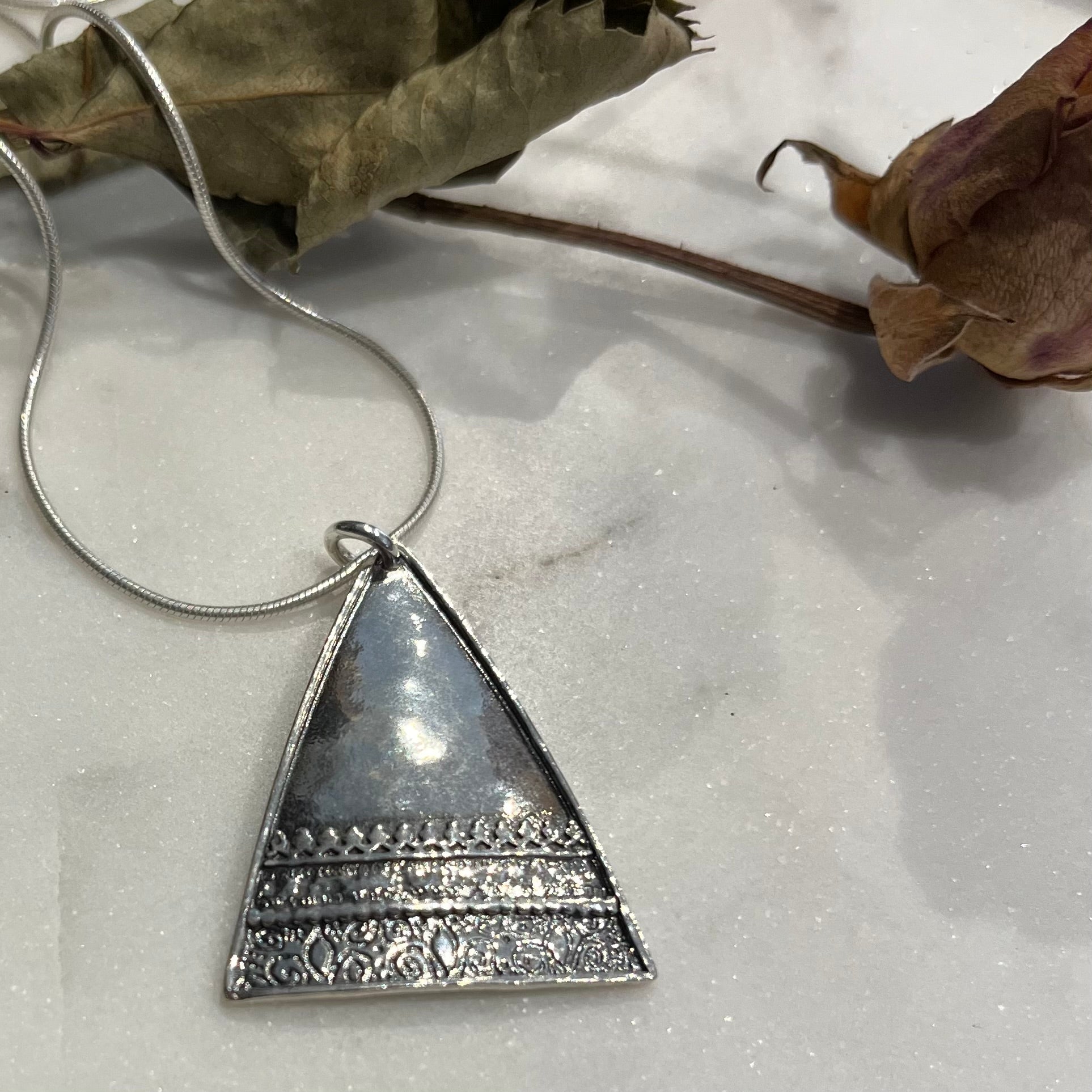 Oxidised Triangle Necklace