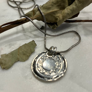 Oxidised Disk Coin Necklace