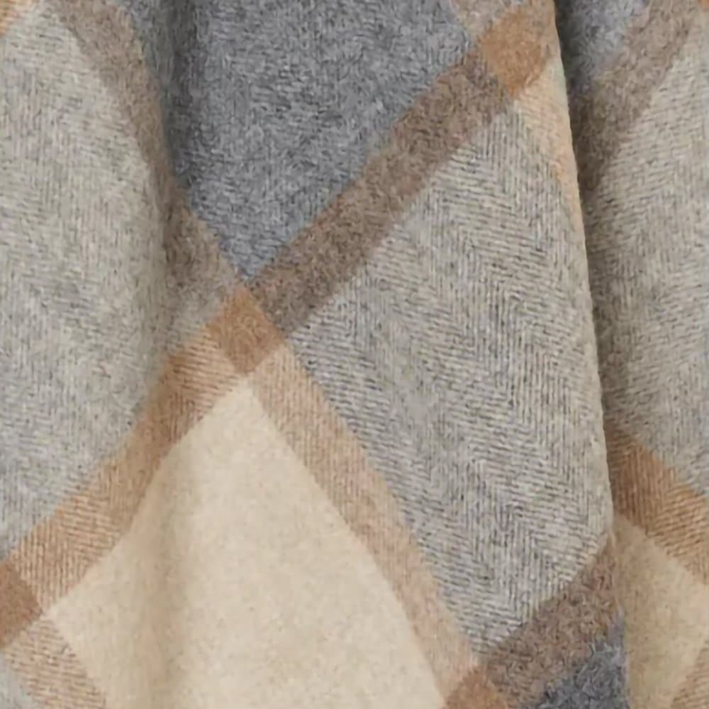 Bronte Windowpane Throw Beige Grey