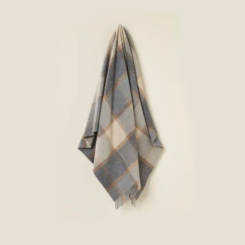 Bronte Windowpane Throw Beige Grey