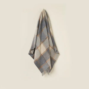 Bronte Windowpane Throw Beige Grey