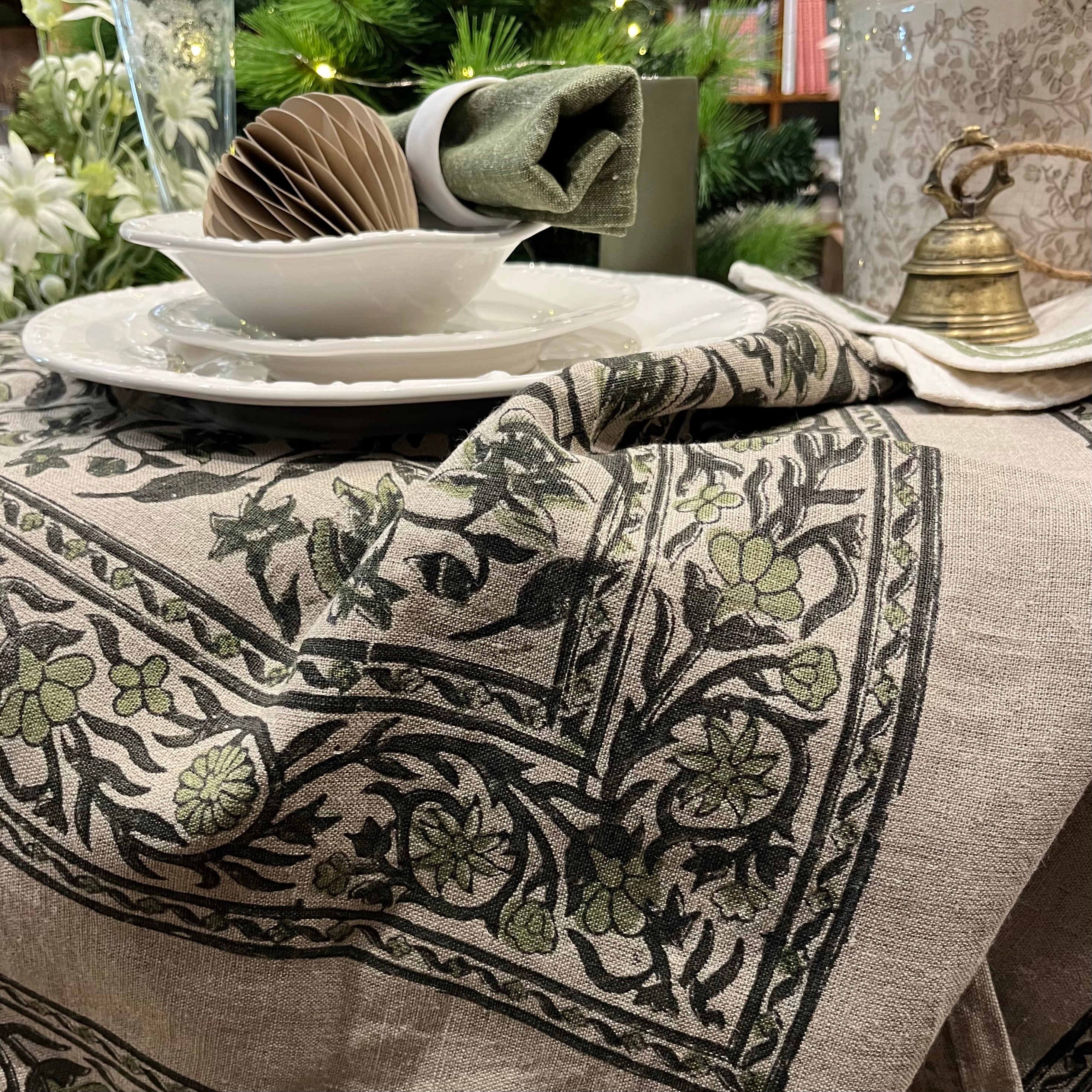 Vittoria Handblocked Tablecloth