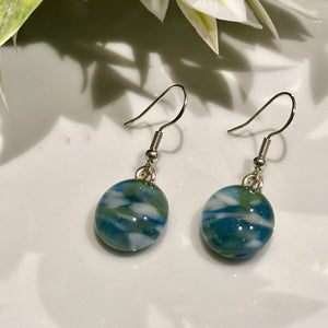 Glass  Drop Earrings- Oval