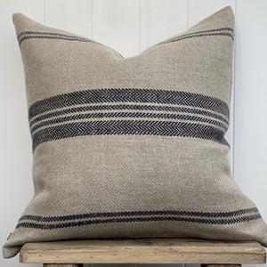 Rustic Empire Herringbone Navy Cushion
