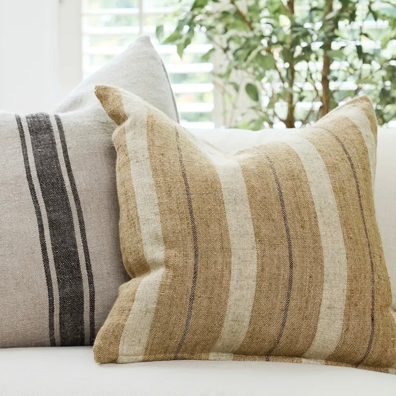 Marigold Multi Stripe Linen Cushion