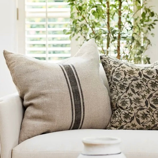 Russet Stripe Linen Cushion
