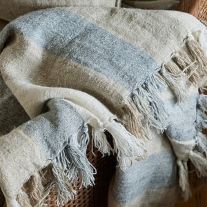 Marine Stripe Linen Throw