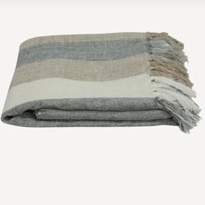 Marine Stripe Linen Throw