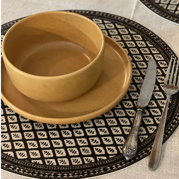 Beija Jaipur Black Placemat Round