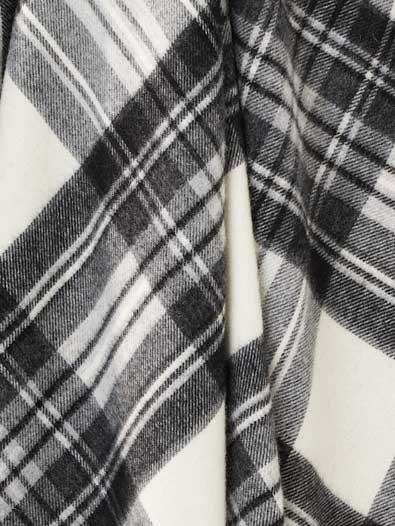 Bronte Tartan Throw Grey Stewart