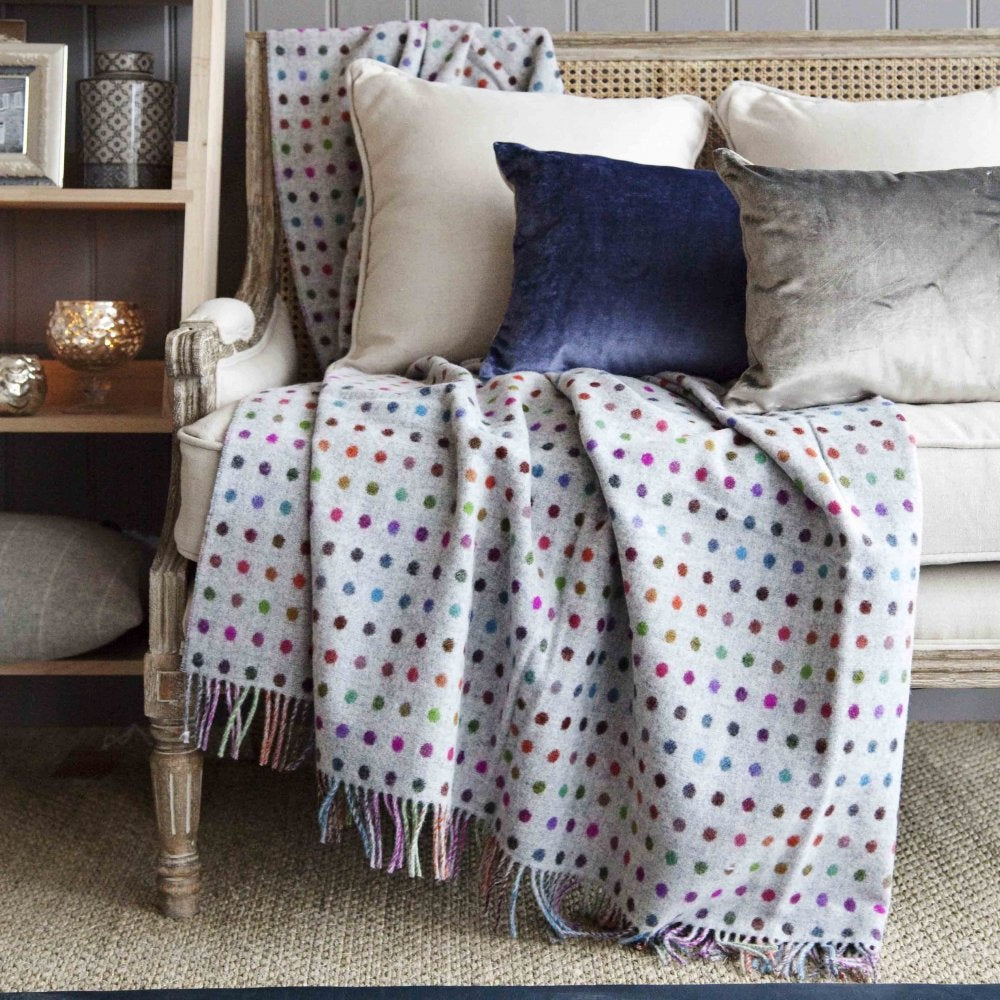 Bronte Multi  Spot/Beige Throw