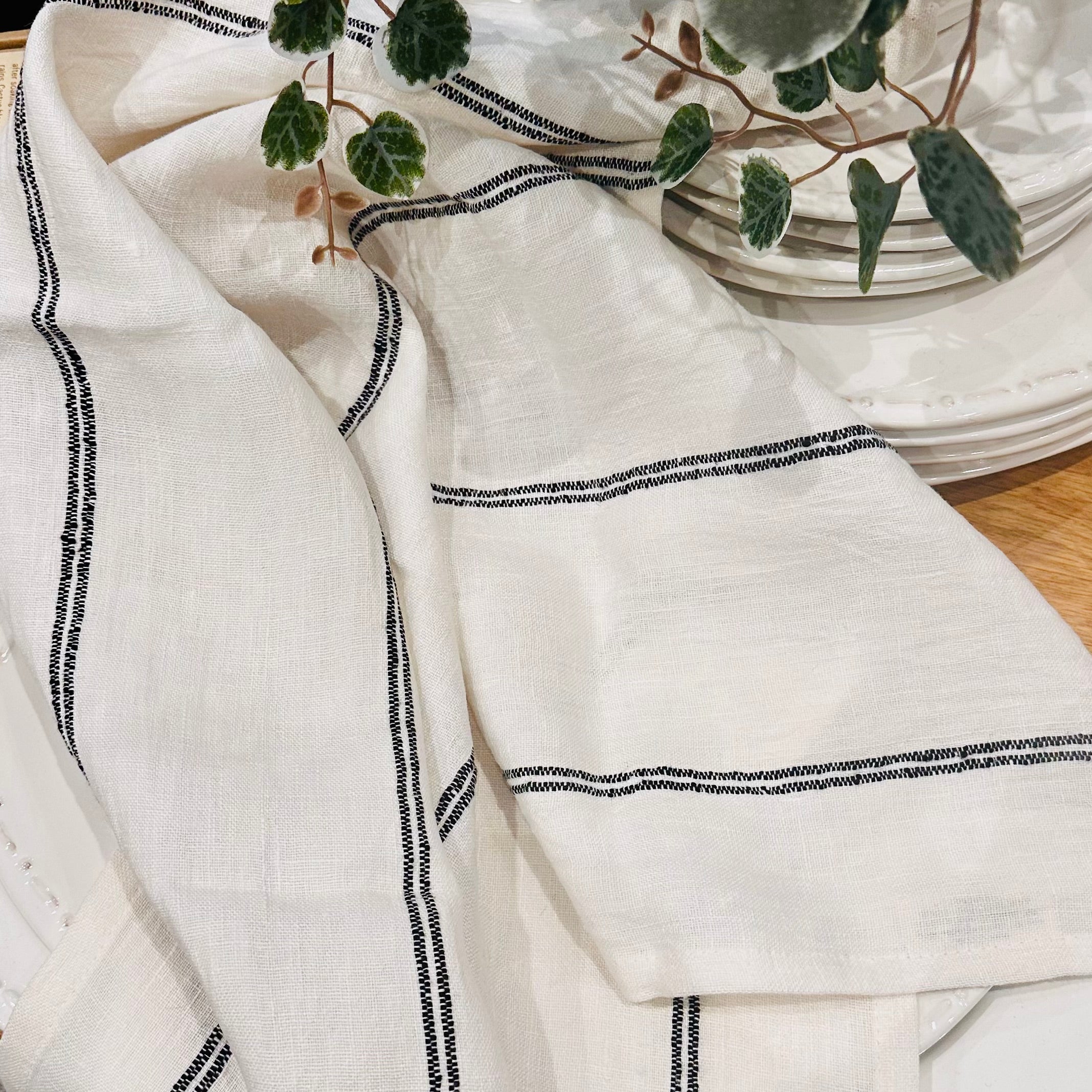 Woven Linen Tea Towel