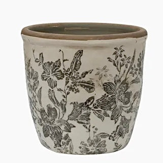 Planter- Black Floral