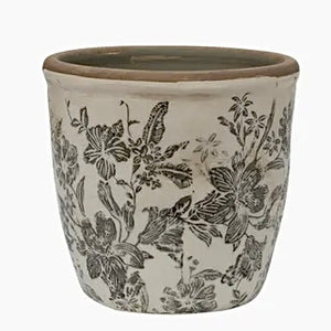 Planter- Black Floral
