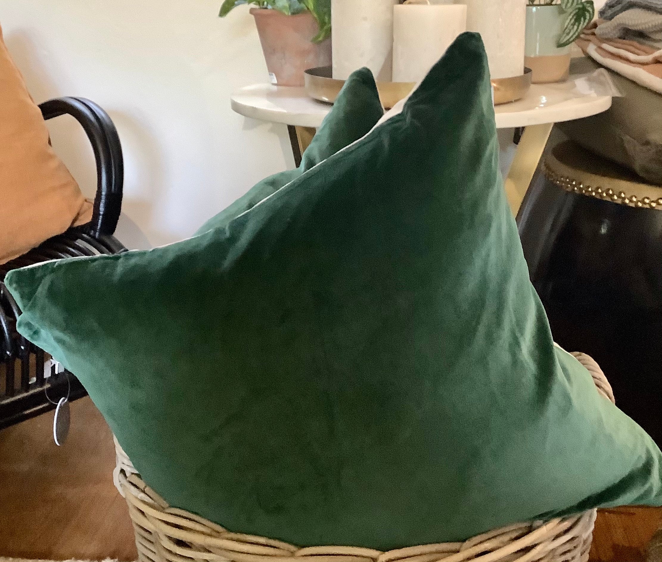 Velvet Linen Cushion 55cm