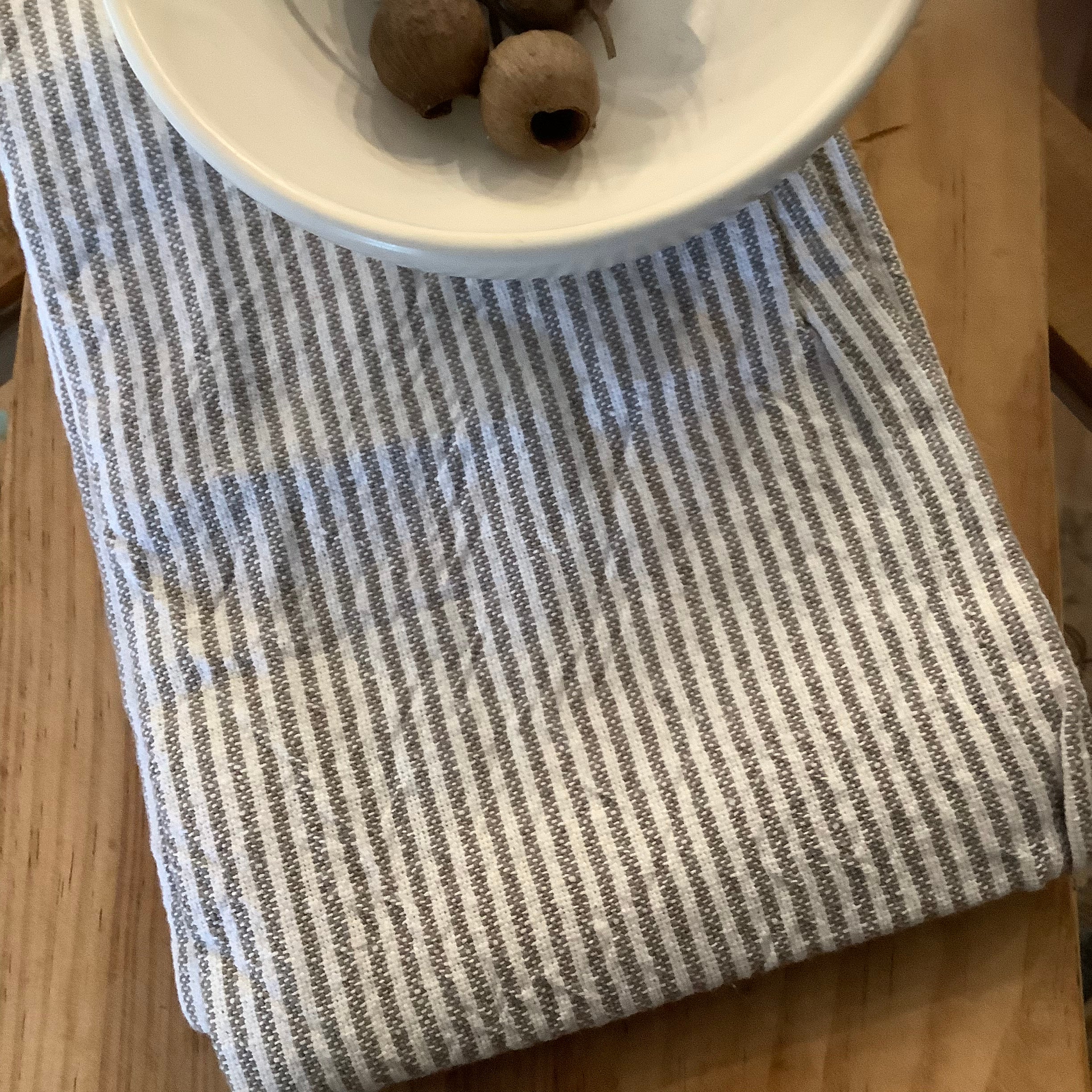Stripe Washed Cotton Tea Towel