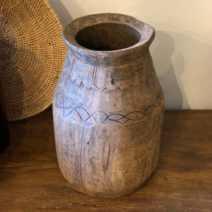 Wooden Carved Pot