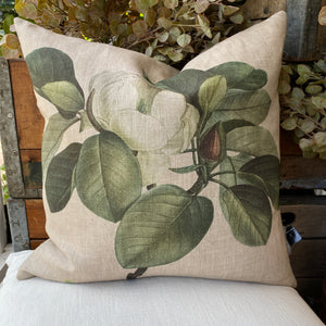 French Linen 'Magnolia Stem'  Cushion
